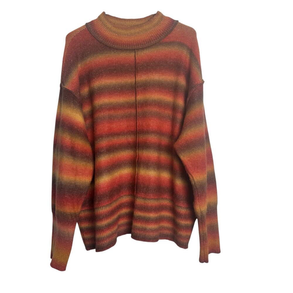 Beach‎ Lunch Lounge Women Orange Turtleneck Long Sleeve Pullover Sweater Boho